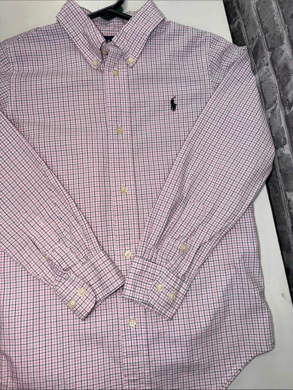 Ralph Lauren Boys Pink & Blue Micro-Check Button-Down Shirt